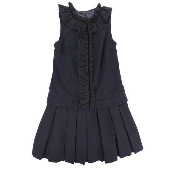 MARC JACOBS Drop Waist Pleated Wool Dress French Girl Preppy Whimsigoth Coquette - Picture 1 of 7